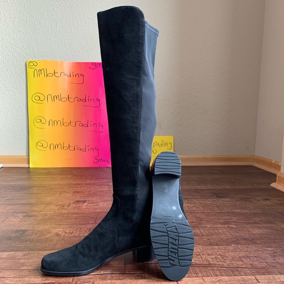 Stuart Weitzman Elasticized Suede 11M Knee hi Boot - Picture 5 of 15